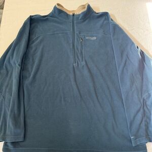 Columbia Men’s Fleece Quarter Zip Blue & Grey size 2XL: lightweight fleece